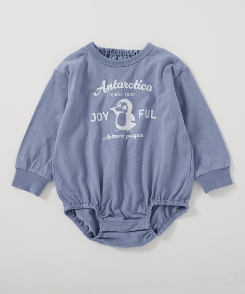 devirock（デビロック）の「綿100％ デビラボ プリント ゆったり 長袖 ロンパース（ロンパース・キッズ・ブルー系1/イエロー系1/グレー系1/パープル系1/グリーン系2/グリーン系1/ブルー系2/ホワイト系1・70cm/80ｃｍ）」の14枚目の写真