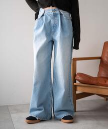 WEGO | WEGO/【24年秋冬新作】ウエストフックデニムワイドパンツ(デニムパンツ)