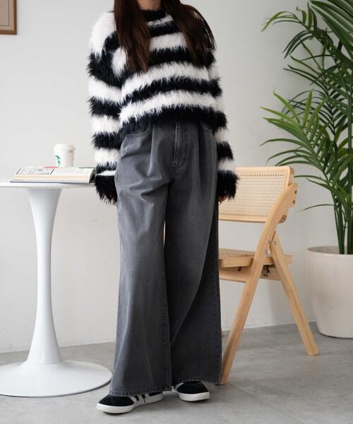 WEGO（ウィゴー）の「WEGO/ウエストフックデニムワイドパンツ（デニムパンツ・レディース・ライトインディゴブルー/スミクロ・SMALL/MEDIUM）」の21枚目の写真