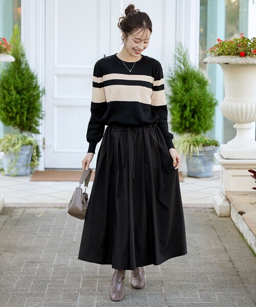 マルチボーダーニットコンビワンピース（ワンピース）｜Tiaclasse（ティアクラッセ）