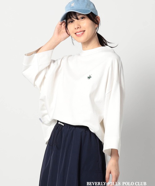 Grand PARK（グランドパーク）の「【BEVERLY HILLS POLO CLUB 】グランドパーク別注　ワイドスリーブＴシャツ（Tシャツ/カットソー・レディース・サックスブルー/ナチュラル/ホワイト/ホワイト系/グレー/スミクロ・FREE）」の3枚目の写真