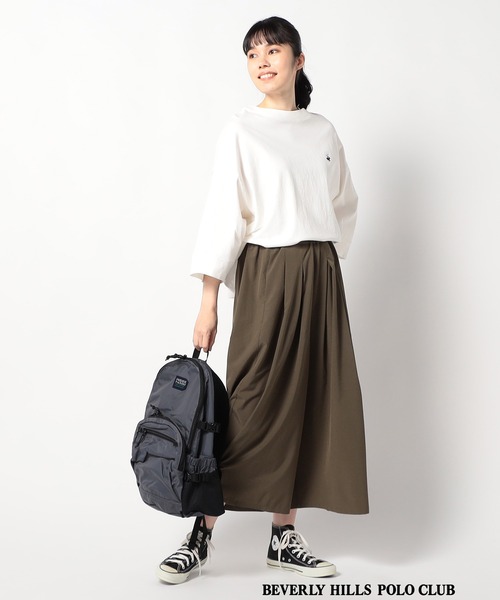 Grand PARK（グランドパーク）の「【BEVERLY HILLS POLO CLUB 】グランドパーク別注　ワイドスリーブＴシャツ（Tシャツ/カットソー・レディース・サックスブルー/ナチュラル/ホワイト/ホワイト系/グレー/スミクロ・FREE）」の7枚目の写真