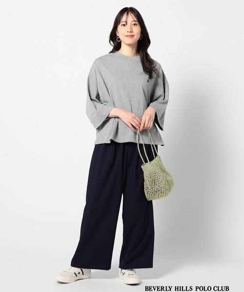 Grand PARK（グランドパーク）の「【BEVERLY HILLS POLO CLUB 】グランドパーク別注　ワイドスリーブＴシャツ（Tシャツ/カットソー・レディース・サックスブルー/ナチュラル/ホワイト/ホワイト系/グレー/スミクロ・FREE）」の22枚目の写真