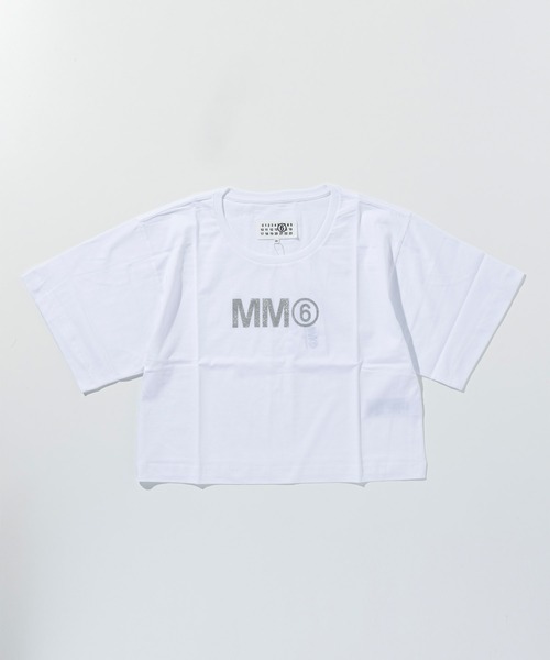 MM6 Maison Margiela（ｴﾑｴﾑｼｯｸｽ ﾒｿﾞﾝ ﾏﾙｼﾞｪﾗ）の「MM6 Maison Margiela(エムエムシックス メゾン マルジェラ)Kids & Junior ブランドロゴ半袖Tシャツカットソー（Tシャツ/カットソー・キッズ・ライトグリーン/ライトグレー/ホワイト/ピンク/ブラック・14Y/16Y/12Y/10Y）」の2枚目の写真