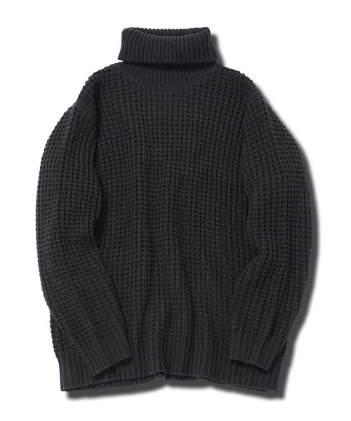 jiggys shop(ジギーズショップ)の「ビッグワッフル編みタートルネックニットセーター(ニット/セーター・メンズ・グレー/ブラック/キャメル/オレンジ・MEDIUM/LARGE/X-LARGE)」の15枚目の写真