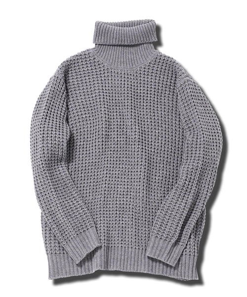 jiggys shop(ジギーズショップ)の「ビッグワッフル編みタートルネックニットセーター(ニット/セーター・メンズ・グレー/ブラック/キャメル/オレンジ・MEDIUM/LARGE/X-LARGE)」の16枚目の写真
