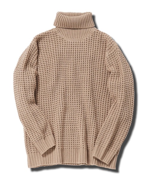 jiggys shop(ジギーズショップ)の「ビッグワッフル編みタートルネックニットセーター(ニット/セーター・メンズ・グレー/ブラック/キャメル/オレンジ・MEDIUM/LARGE/X-LARGE)」の17枚目の写真