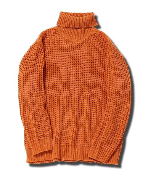 jiggys shop(ジギーズショップ)の「ビッグワッフル編みタートルネックニットセーター(ニット/セーター・メンズ・グレー/ブラック/キャメル/オレンジ・MEDIUM/LARGE/X-LARGE)」の18枚目の写真