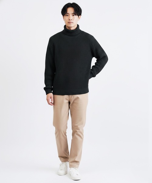 jiggys shop(ジギーズショップ)の「ビッグワッフル編みタートルネックニットセーター(ニット/セーター・メンズ・グレー/ブラック/キャメル/オレンジ・MEDIUM/LARGE/X-LARGE)」の20枚目の写真