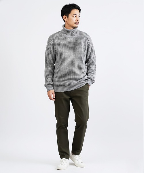 jiggys shop(ジギーズショップ)の「ビッグワッフル編みタートルネックニットセーター(ニット/セーター・メンズ・グレー/ブラック/キャメル/オレンジ・MEDIUM/LARGE/X-LARGE)」の21枚目の写真