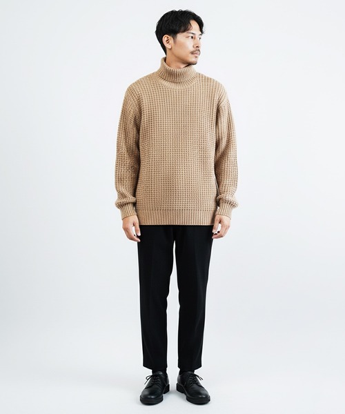jiggys shop(ジギーズショップ)の「ビッグワッフル編みタートルネックニットセーター(ニット/セーター・メンズ・グレー/ブラック/キャメル/オレンジ・MEDIUM/LARGE/X-LARGE)」の22枚目の写真