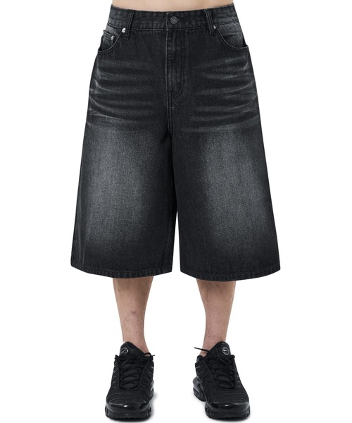 【BOHEMIAN SEOUL】 DENIM SHORTS デニム BOHEMIAN SEOUL】BOHEMSEO DESTROYED GRAY DENIM SHORTS