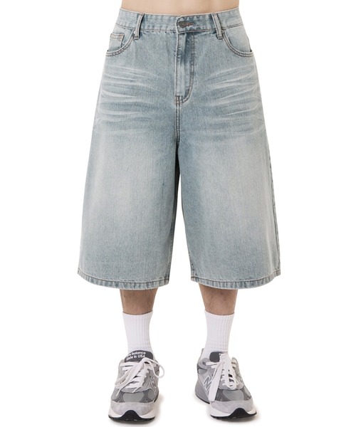 【BOHEMIAN SEOUL】 DENIM SHORTS デニム ☆早期完売☆BOHEMIAN SEOUL☆DESTROYED GRAY DENIM SHORTS