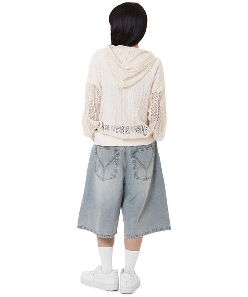 OY(オーワイ)の「『OY/オーワイ』 WIDE BERMUDA DENIM SHORTS/ワイドバミューダデニムショーツ(デニムパンツ・レディース・ブラック/ライトブルー/ブルー・S/M/L)」の13枚目の写真