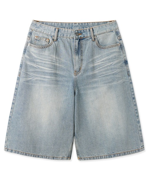 HZCX FASHION Mens Streetwear Jorts Baggy Wide Leg Denim