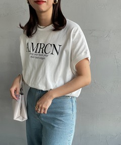 【新品】Americana×JEANS FACTORY☆別注ラウンドヘムロゴT セール】[Americana×JEANS FACTORY/アメリカーナ×ジーンズ