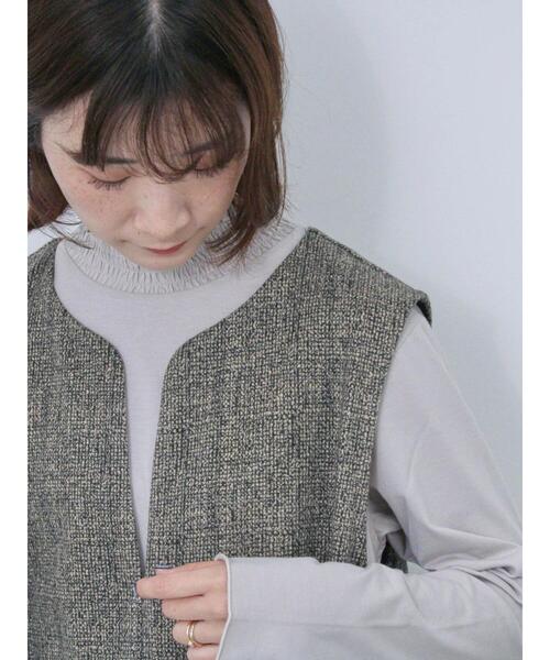 Samansa Mos2 blue（サマンサモスモスブルー）の「シャーリング衿プルオーバー（Tシャツ/カットソー・レディース・グレー/オフホワイト/ブラック・F）」の14枚目の写真