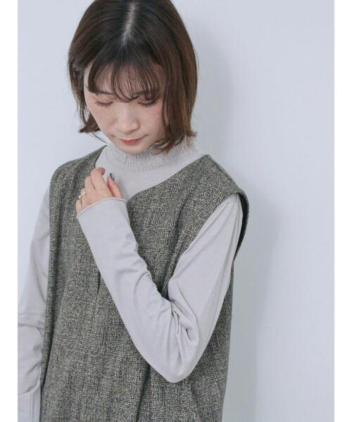 Samansa Mos2 blue（サマンサモスモスブルー）の「シャーリング衿プルオーバー（Tシャツ/カットソー・レディース・グレー/オフホワイト/ブラック・F）」の17枚目の写真