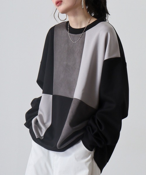 FUNALIVE（ファンアライブ）の「NAIVE MAGIC ダンボールニットスウェード切替C/N（Tシャツ/カットソー・メンズ・ホワイト/グレー/ブラック・M/L）」の13枚目の写真