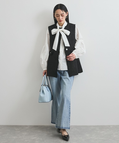 VIS（ビス）の「【洗える】フロントポケットハイウエストフレアデニム（デニムパンツ・レディース・ブルー/サックスブルー・M/S）」の8枚目の写真