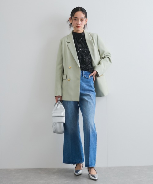 VIS（ビス）の「【洗える】フロントポケットハイウエストフレアデニム（デニムパンツ・レディース・ブルー/サックスブルー・M/S）」の12枚目の写真