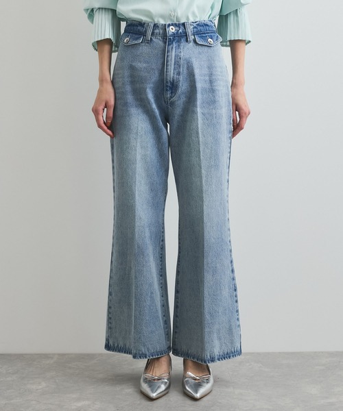 VIS（ビス）の「【洗える】フロントポケットハイウエストフレアデニム（デニムパンツ・レディース・ブルー/サックスブルー・M/S）」の16枚目の写真