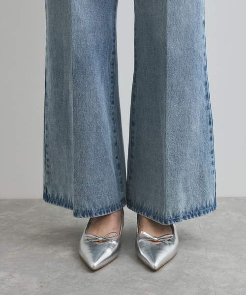 VIS（ビス）の「【洗える】フロントポケットハイウエストフレアデニム（デニムパンツ・レディース・ブルー/サックスブルー・M/S）」の20枚目の写真