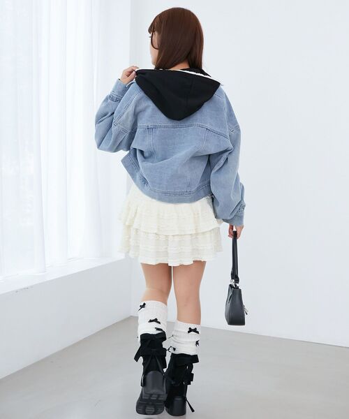 MAJESTIC LEGON(マジェスティックレゴン)の「フードレースジップパーカー(パーカー・レディース・グレー/ブラック/アイボリー・MEDIUM)」の21枚目の写真