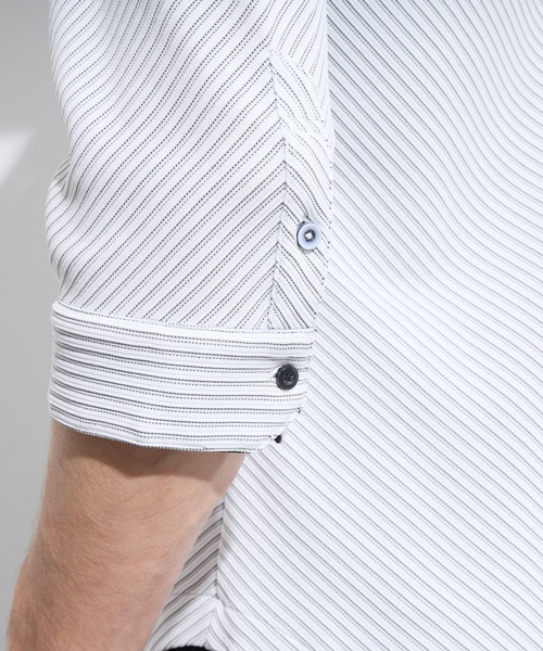 HIDEAWAYS NICOLE（ハイダウェイニコル）の「ブライトタックバイアス7分袖シャツ（シャツ/ブラウス・メンズ・ブラック×ホワイト/ネイビー×ホワイト/ホワイト×ブラック・LARGE/MEDIUM/X-LARGE）」の13枚目の写真