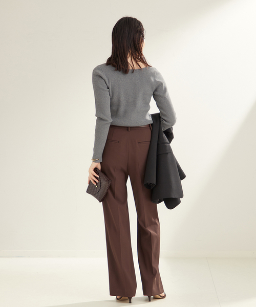 plage(プラージュ)の「Round Neck Rib ニット(ニット/セーター・レディース・チャコールグレー/ピンク系その他・FREE)」の8枚目の写真