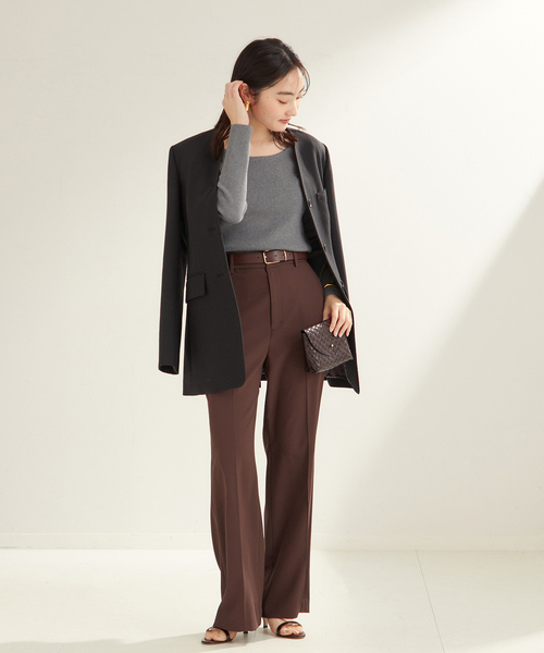 plage(プラージュ)の「Round Neck Rib ニット(ニット/セーター・レディース・チャコールグレー/ピンク系その他・FREE)」の9枚目の写真