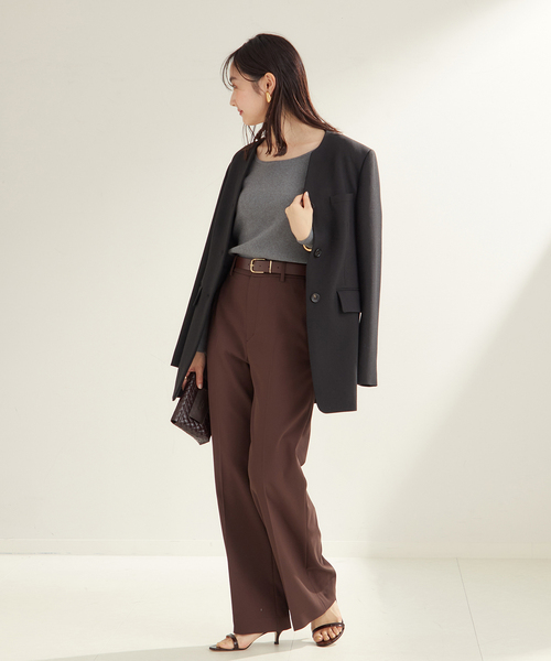 plage(プラージュ)の「Round Neck Rib ニット(ニット/セーター・レディース・チャコールグレー/ピンク系その他・FREE)」の10枚目の写真