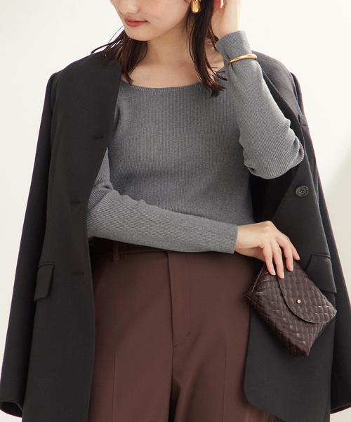 plage(プラージュ)の「Round Neck Rib ニット(ニット/セーター・レディース・チャコールグレー/ピンク系その他・FREE)」の16枚目の写真