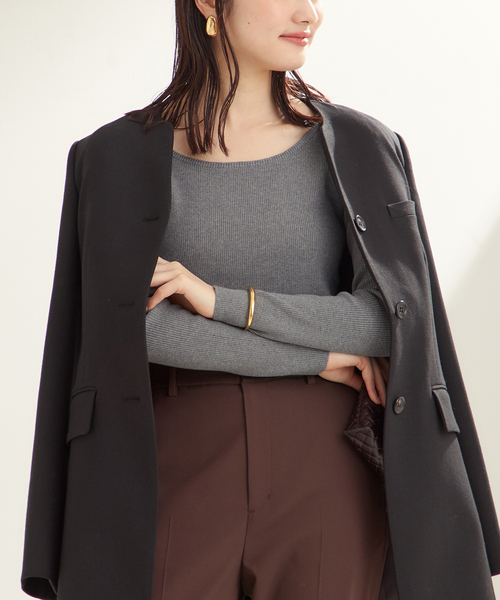 plage(プラージュ)の「Round Neck Rib ニット(ニット/セーター・レディース・チャコールグレー/ピンク系その他・FREE)」の18枚目の写真