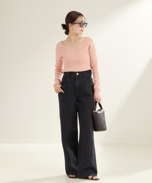 plage(プラージュ)の「Round Neck Rib ニット(ニット/セーター・レディース・チャコールグレー/ピンク系その他・FREE)」の19枚目の写真