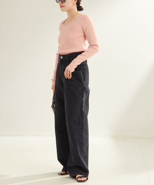 plage(プラージュ)の「Round Neck Rib ニット(ニット/セーター・レディース・チャコールグレー/ピンク系その他・FREE)」の20枚目の写真