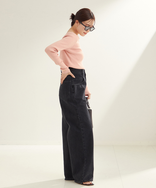 plage(プラージュ)の「Round Neck Rib ニット(ニット/セーター・レディース・チャコールグレー/ピンク系その他・FREE)」の21枚目の写真