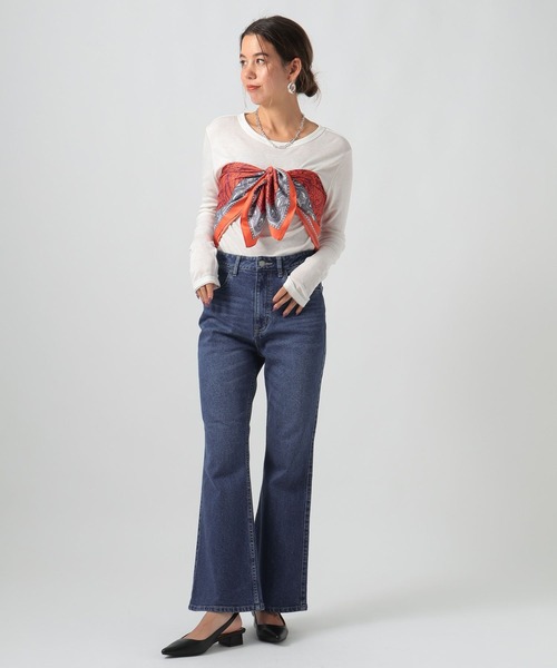 BAYFLOW(ベイフロー)の「90×90 ペイズリースカーフ(バンダナ/スカーフ・レディース・アイボリー/レッド・FREE)」の13枚目の写真