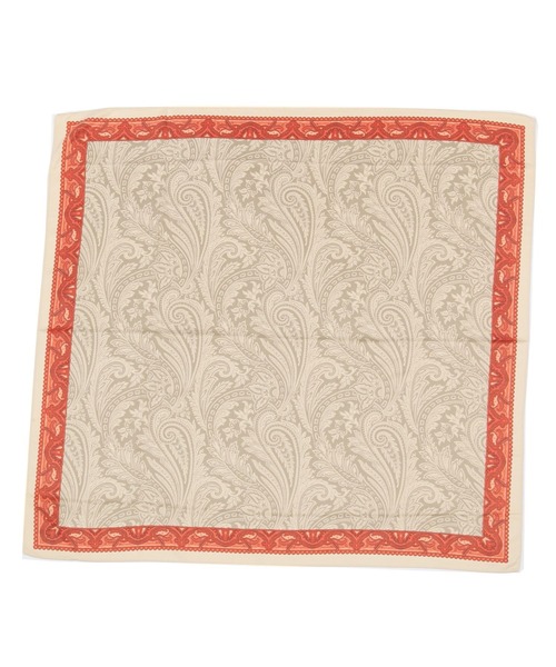 BAYFLOW(ベイフロー)の「90×90 ペイズリースカーフ(バンダナ/スカーフ・レディース・アイボリー/レッド・FREE)」の10枚目の写真