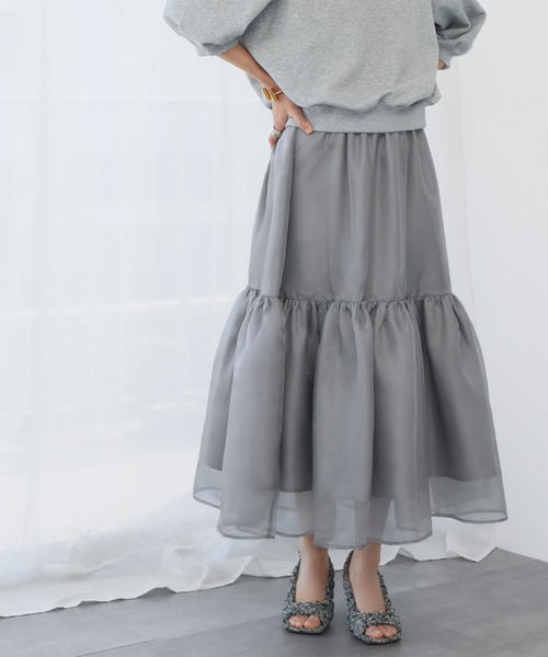 シアーギャザーティアードスカート