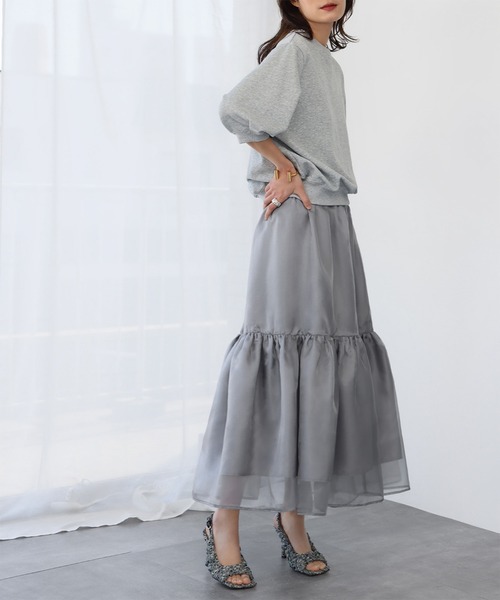 シアーギャザーティアードスカート