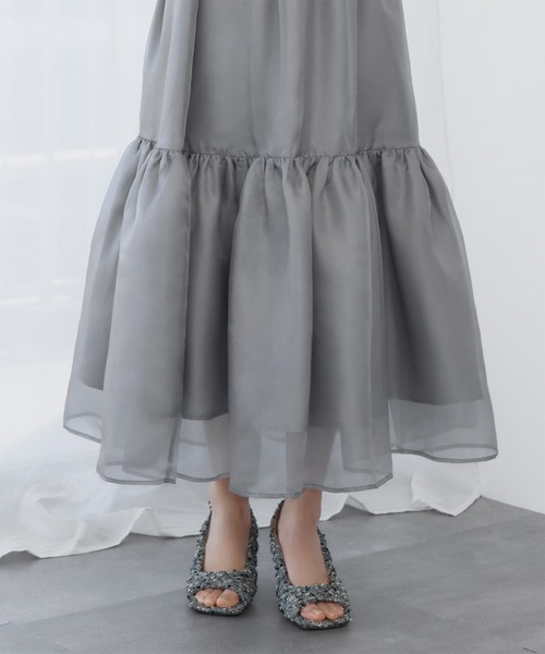 シアーギャザーティアードスカート