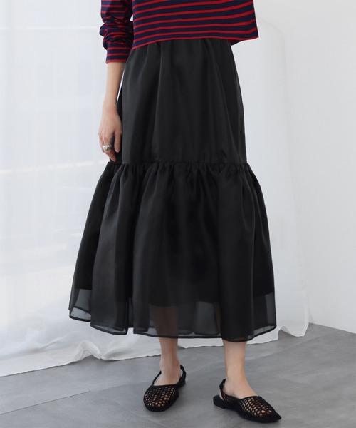 シアーギャザーティアードスカート