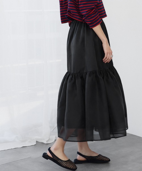 シアーギャザーティアードスカート