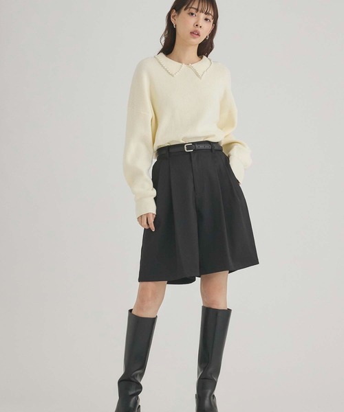 Edit Sheen（エディットシーン）の「ツータックデザインキュロット（その他パンツ・レディース・ブラック/チャコールグレー・M）」の15枚目の写真