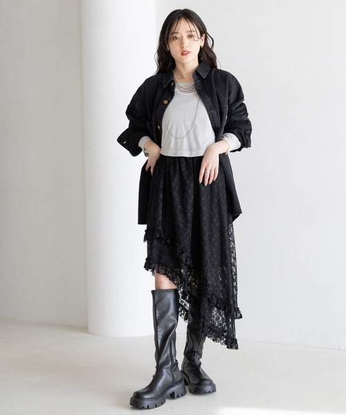 2WAYアシメレーススカート 新品、タグ付き 2wayアシメレーススカート