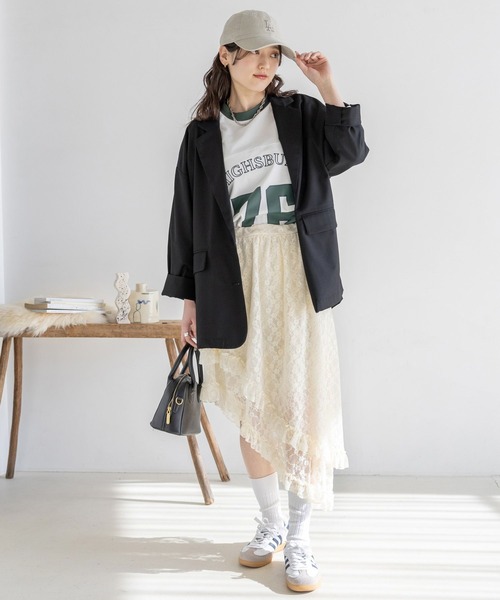 RAGEBLUE（レイジブルー）の「2WAY/レイヤードアシメデザインレーススカート（スカート・レディース・ホワイト/ブラック・FREE）」の12枚目の写真