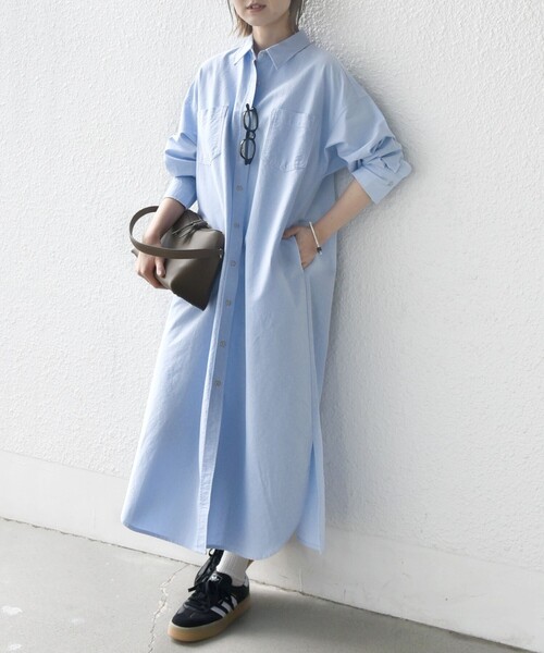 Nissy ブランド naptime コーデュロイシャツワンピースBLUE