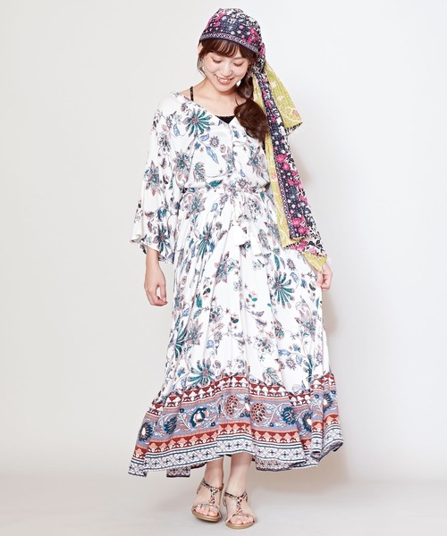 チャイハネ（チャイハネ）の「【チャイハネ】リイーナワンピース（ワンピース・レディース・ホワイト/ブルー/ブラック・FREE）」の6枚目の写真