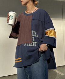 【etsinta/エシンタ】リメイク切替カレッジオーバTEE